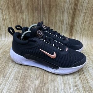Nike Zoom Court NXT HC Womens Size 6 Tennis Shoes Black Gold Sneakers DV3282-001